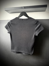 Load image into Gallery viewer, Blessings Black Eyelet Crop T-Shirt