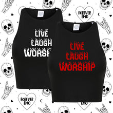 Load image into Gallery viewer, Live Laugh Worship Crop Top