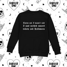 Load image into Gallery viewer, Concert Tickets & Halloween Sweatshirt