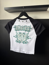 Load image into Gallery viewer, Plagued Eyelet Crop T-Shirt