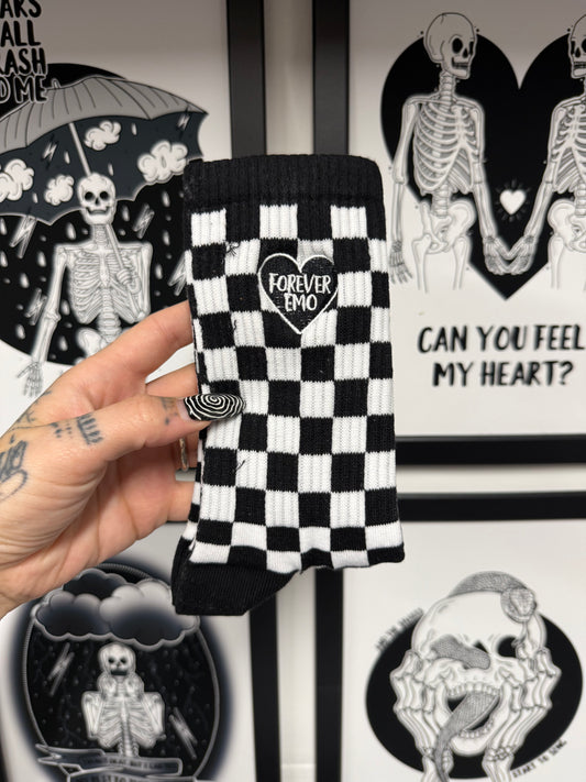 IMPERFECT Checkerboard Forever Emo Socks