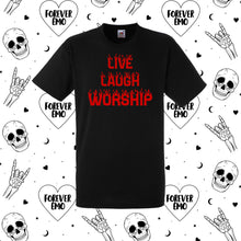 Load image into Gallery viewer, Live Laugh Worship T-Shirt
