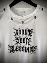 Load image into Gallery viewer, Blessings White Eyelet Crop T-Shirt
