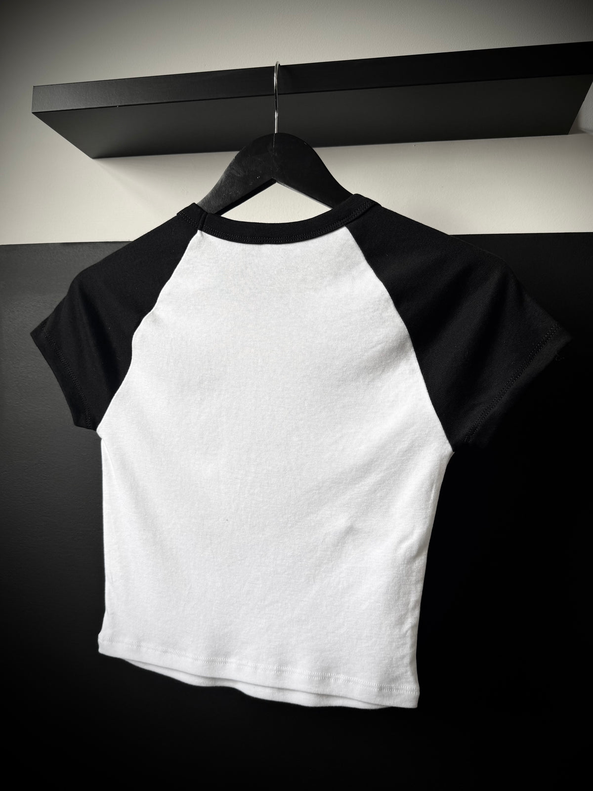 Blessings Black & White Crop Eyelet T-Shirt