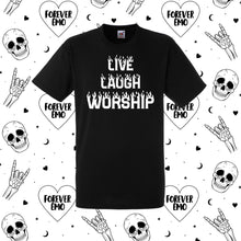 Load image into Gallery viewer, Live Laugh Worship T-Shirt
