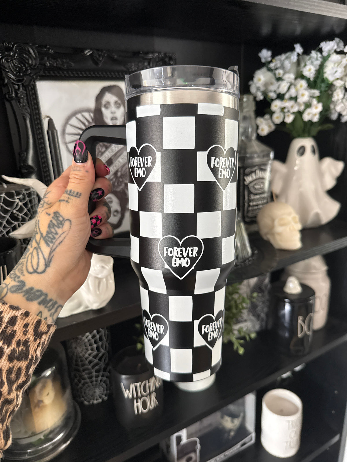Checkerboard 40oz Travel Cup