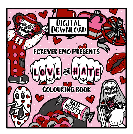 DIGITAL DOWNLOAD Love & Hate Colouring Book