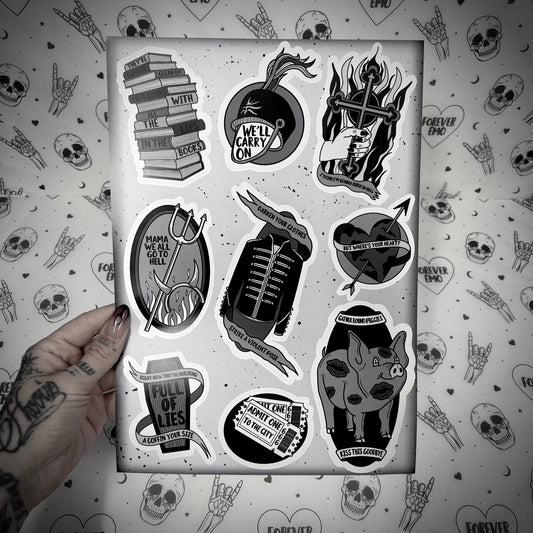I Like My Parades Black A4 Sticker Sheet