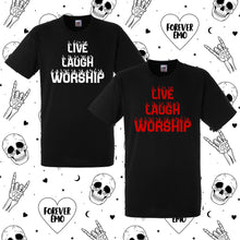 Load image into Gallery viewer, Live Laugh Worship T-Shirt
