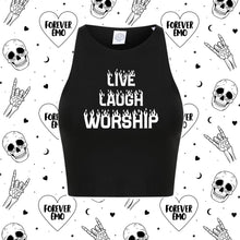 Load image into Gallery viewer, Live Laugh Worship Crop Top
