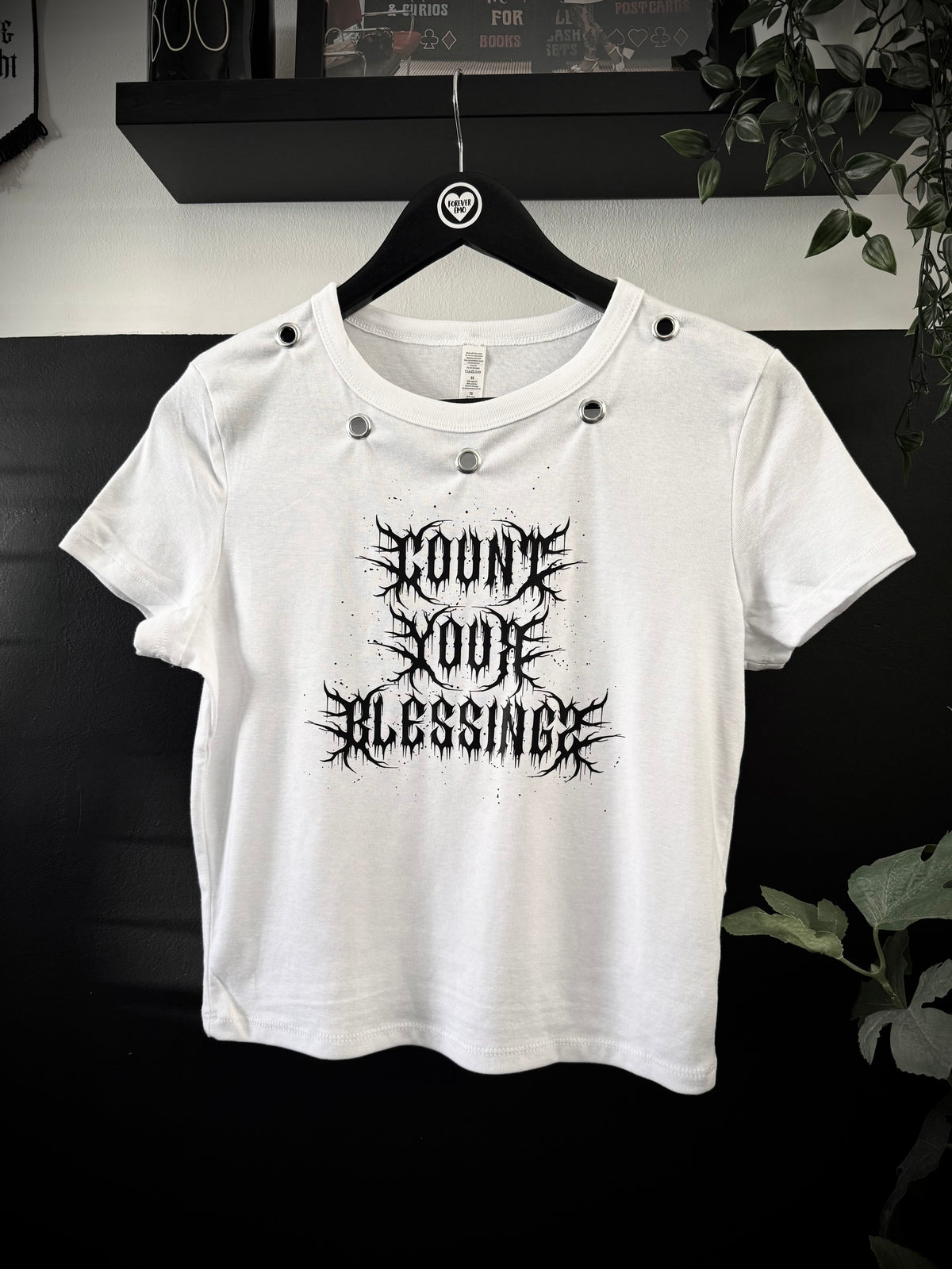 Blessings White Eyelet Crop T-Shirt