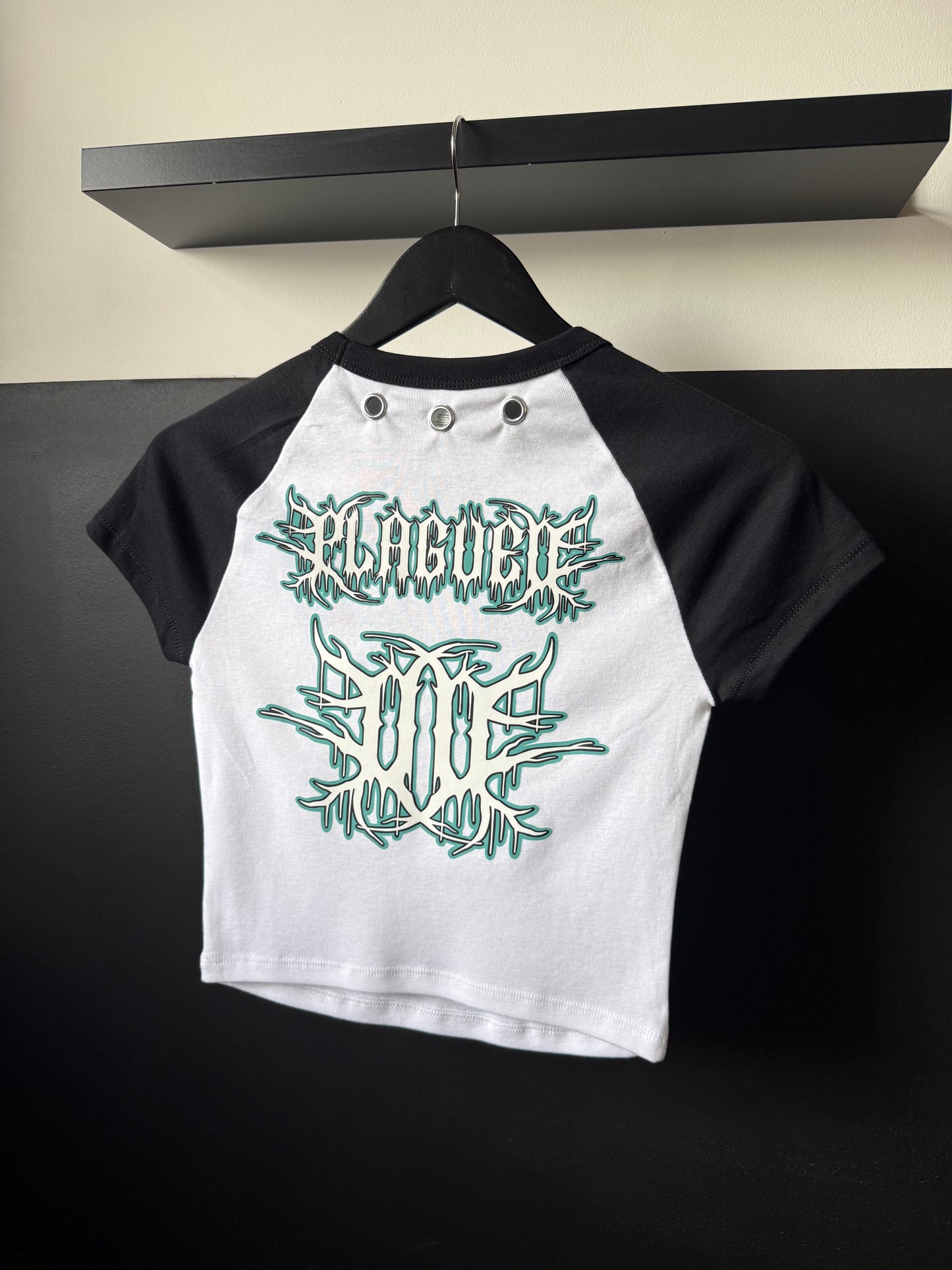 Plagued Eyelet Crop T-Shirt