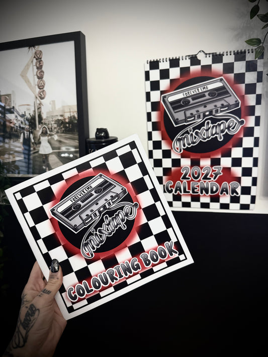 Emo Mixtape Colouring Book & 2027 Calendar Bundle
