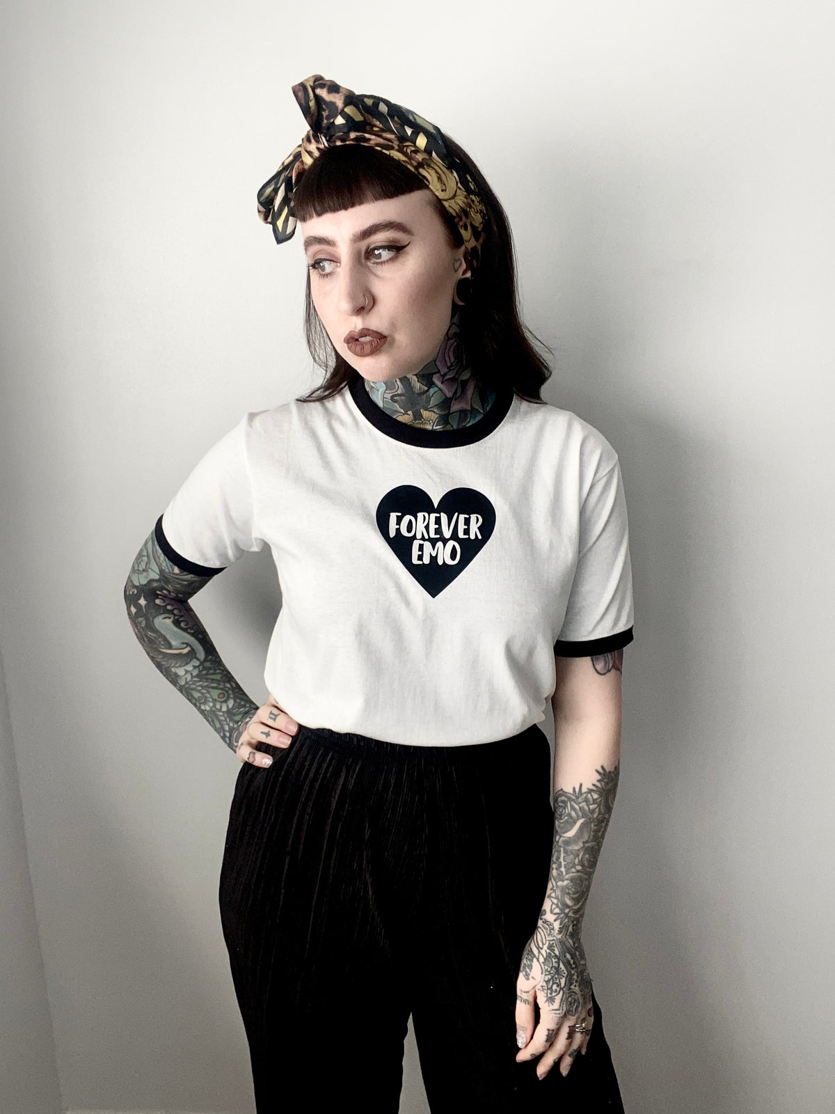 White Forever Emo T-Shirt